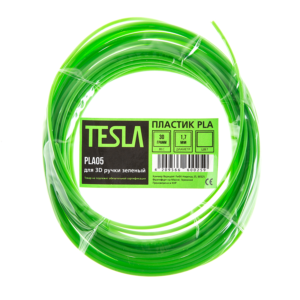 

Pla-пластик для 3d ручки Tesla Pla05 зеленый