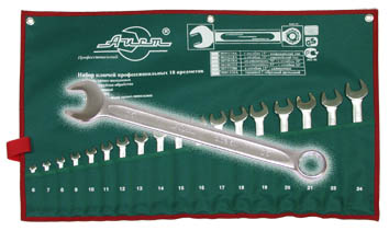 Набор комбинированных гаечных ключей в чехле, 18 шт. Aist 0010218a