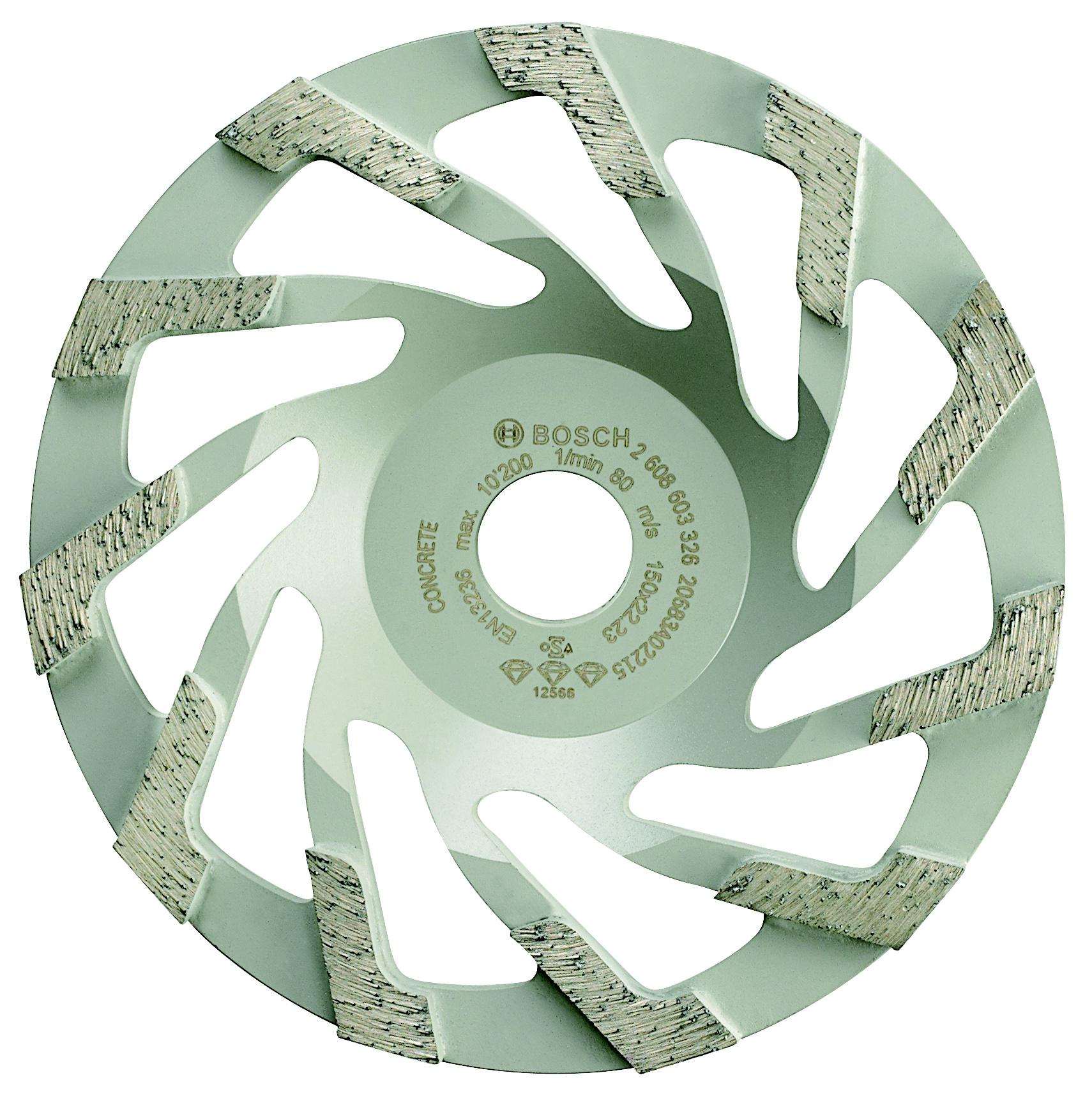 

Чашка шлифовальная BOSCH, Ф150х22мм по бетону (Best for Concrete 2608603326)
