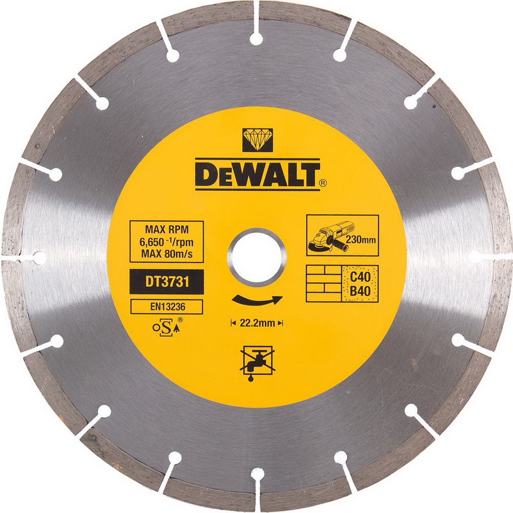 

Круг алмазный DEWALT, (DT3731-QZ) Ф230х22мм по бетону
