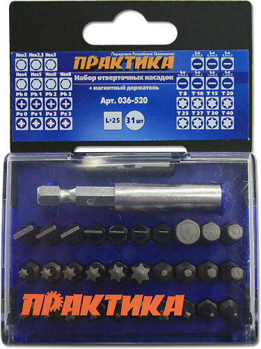 

Набор бит ПРАКТИКА, 036-520 31шт.