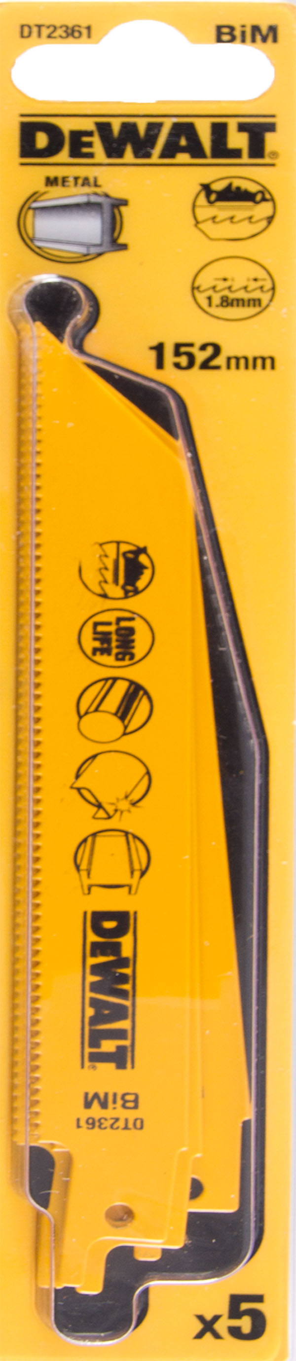 

Полотно для сабельной пилы DEWALT, 152мм, TPI 14, BIM, 5шт/уп (DT2361-QZ)