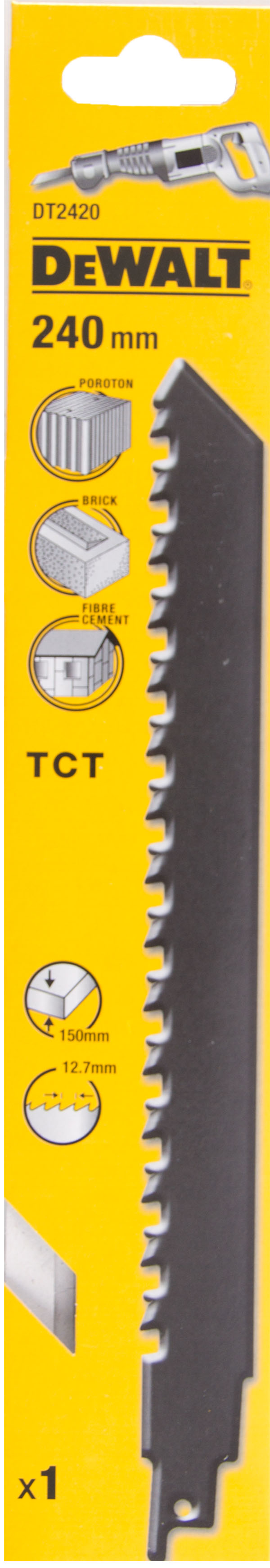 

Полотно для сабельной пилы DEWALT, 240мм, TPI 2, НМ, 1шт/уп (DT2420-QZ)