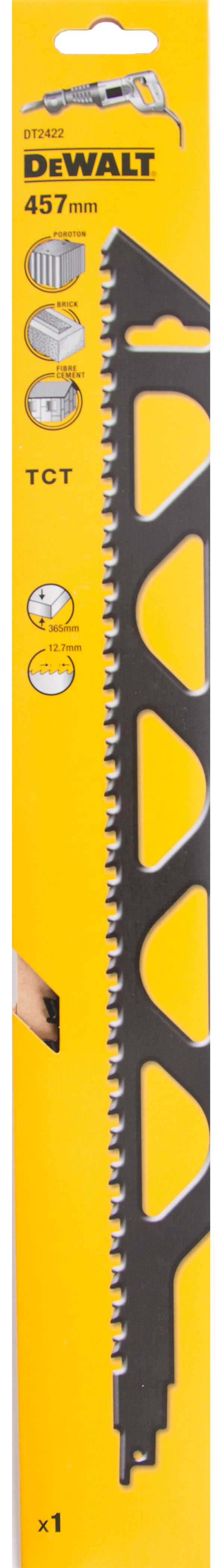 

Полотно для сабельной пилы DEWALT, 457мм, TPI 2, НМ, 1шт/уп (DT2422-QZ)
