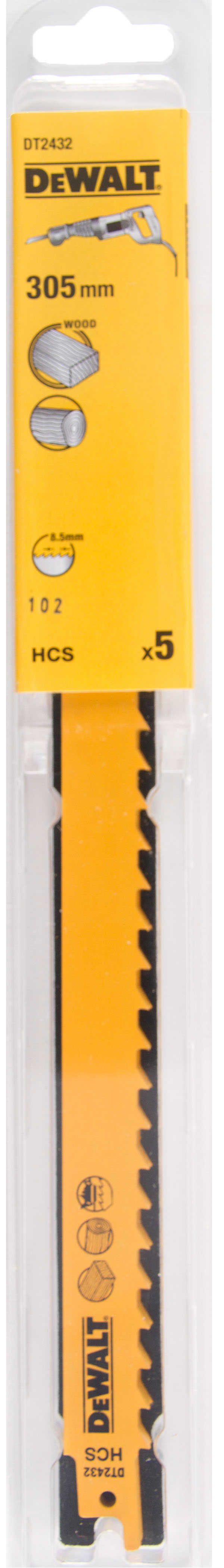 

Полотно для сабельной пилы DEWALT, 305мм, TPI 3, HCS, 5шт/уп (DT2432-QZ)
