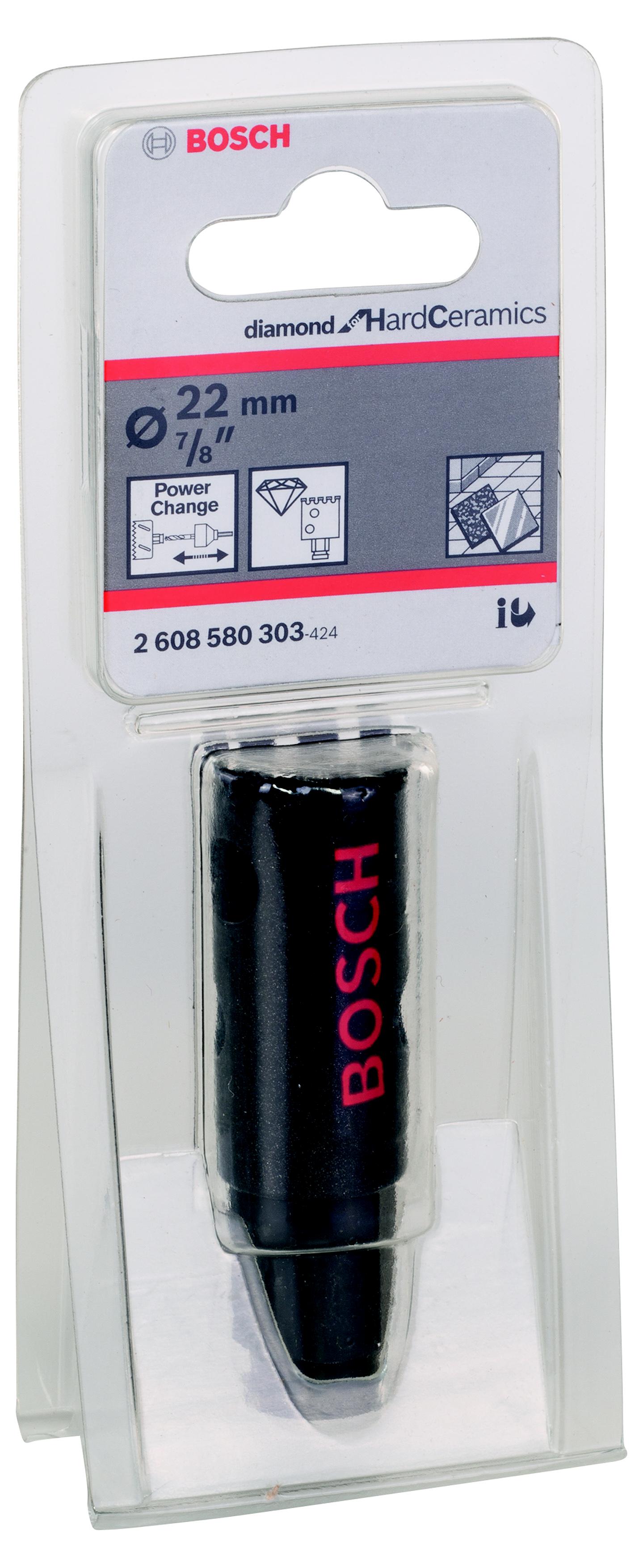 

Коронка алмазная BOSCH, Ф22х51мм power change (2608580303)