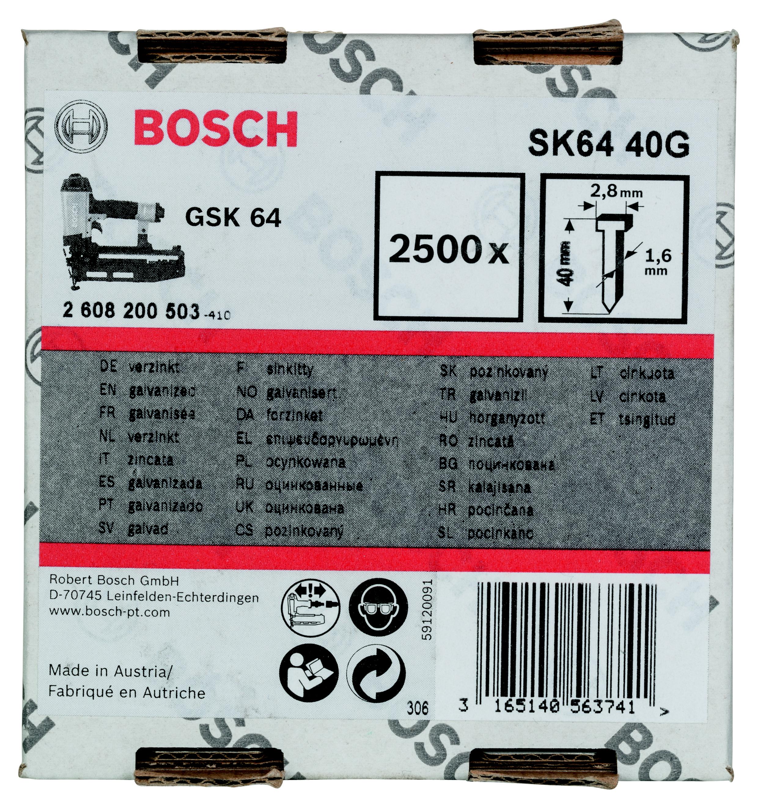 

Штифт BOSCH, 1.4 х 1.6 х 40 мм 2500 шт. (2608200503)