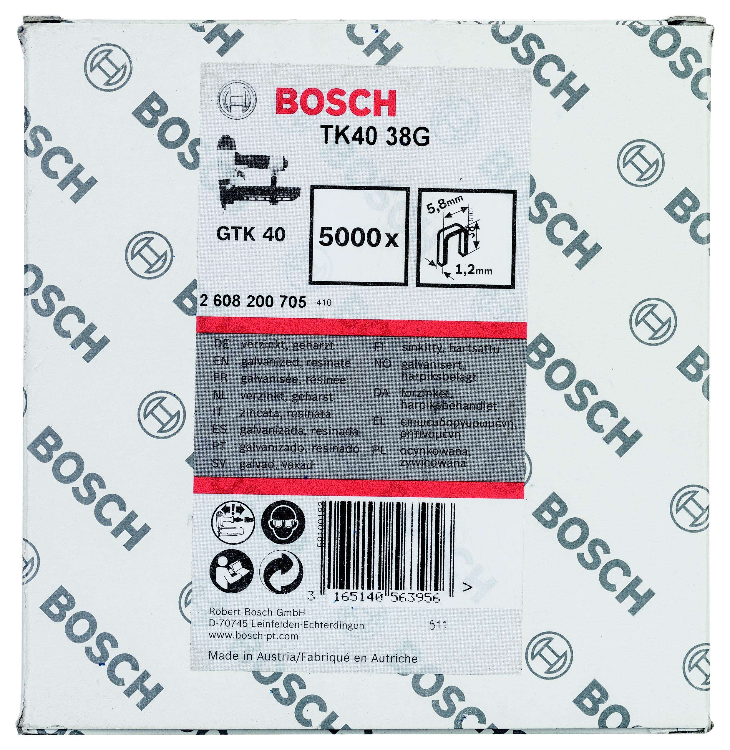 

Скобы для степлера BOSCH, 2608200705 40 мм, тип 55, 5000 шт.