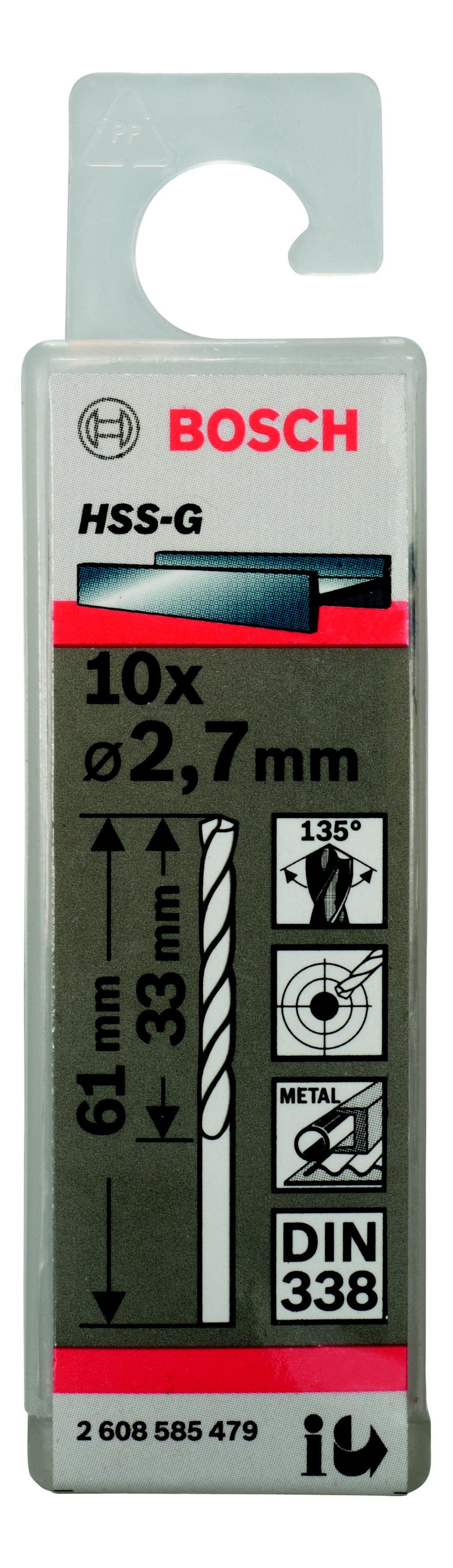 

Сверло по металлу BOSCH, Ф2.7мм (2608585479)