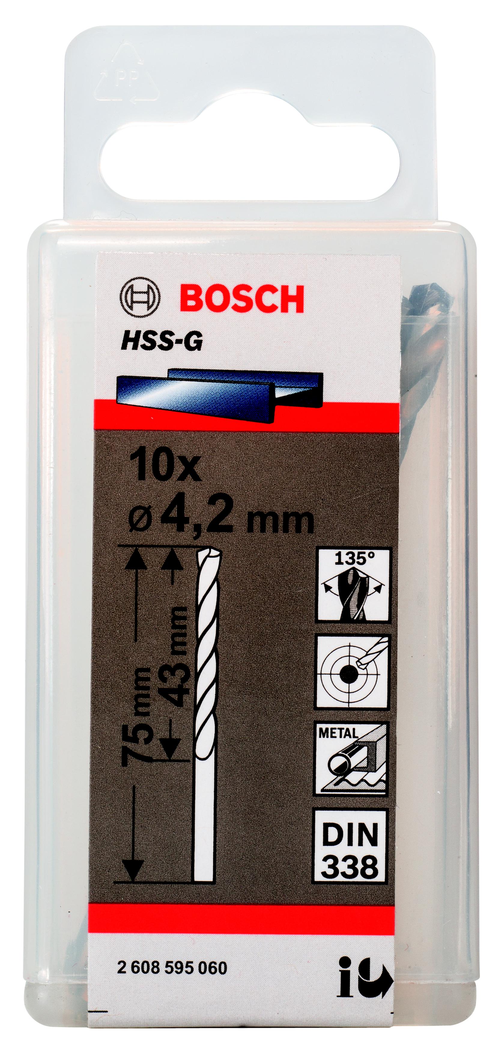 

Сверло по металлу BOSCH, Ф4.2мм (2608595060)