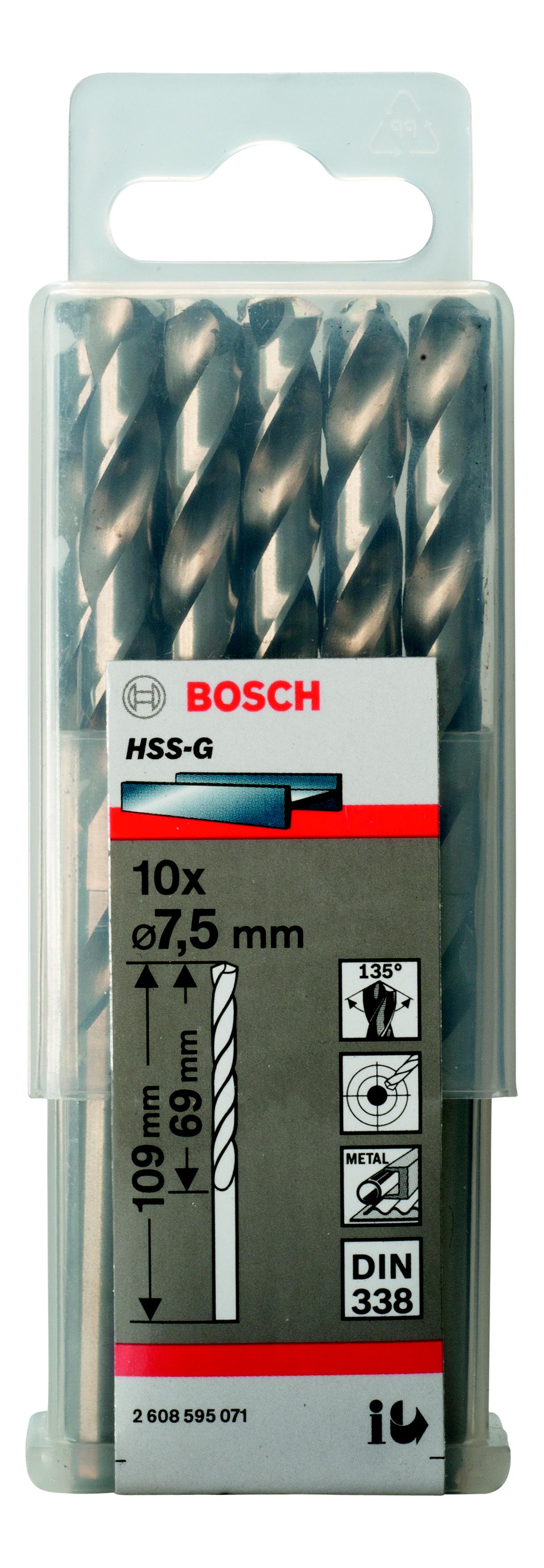 

Сверло по металлу BOSCH, Ф7.5мм (2608595071)
