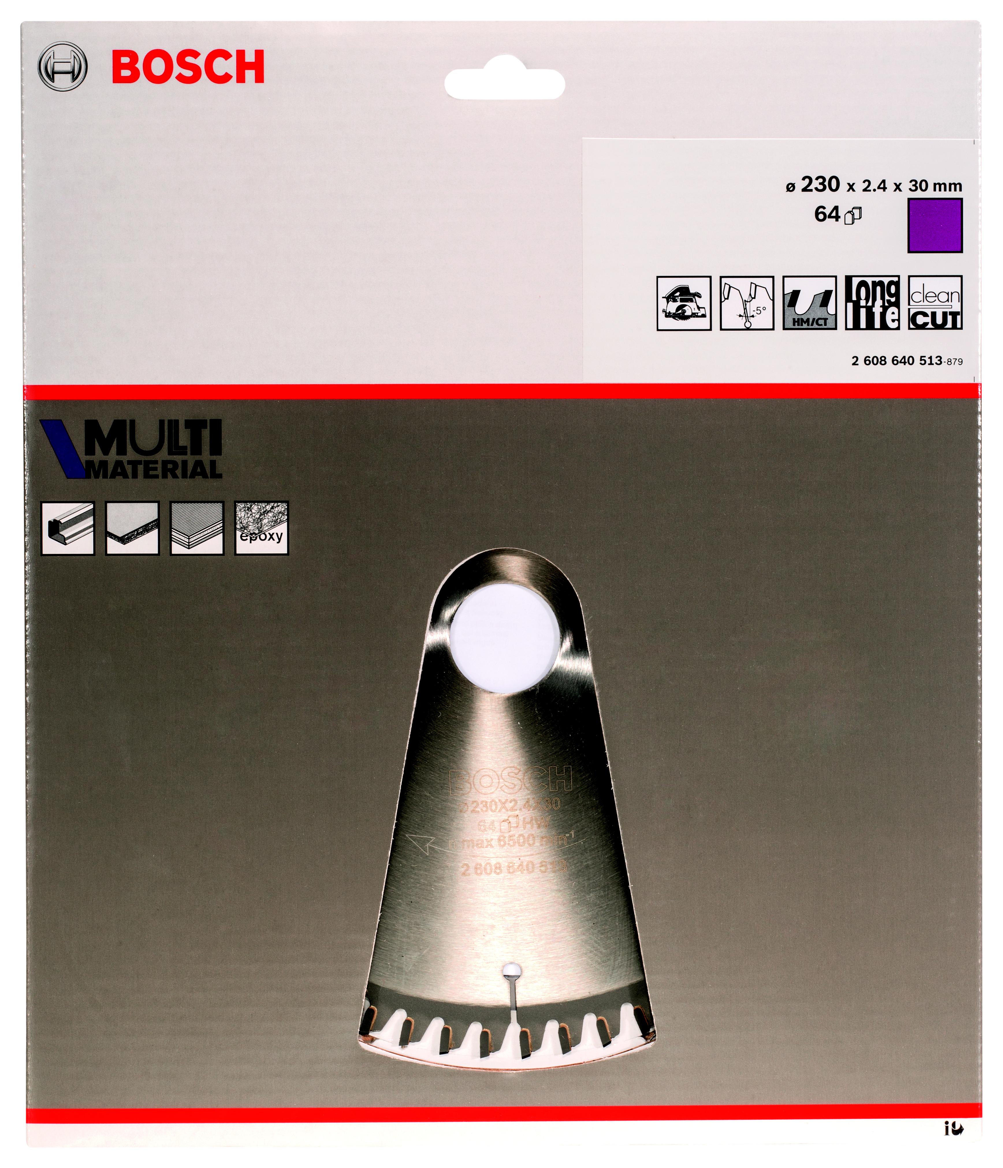 

Диск пильный твердосплавный BOSCH, Ф230х30мм 64зуб. (2608640513)