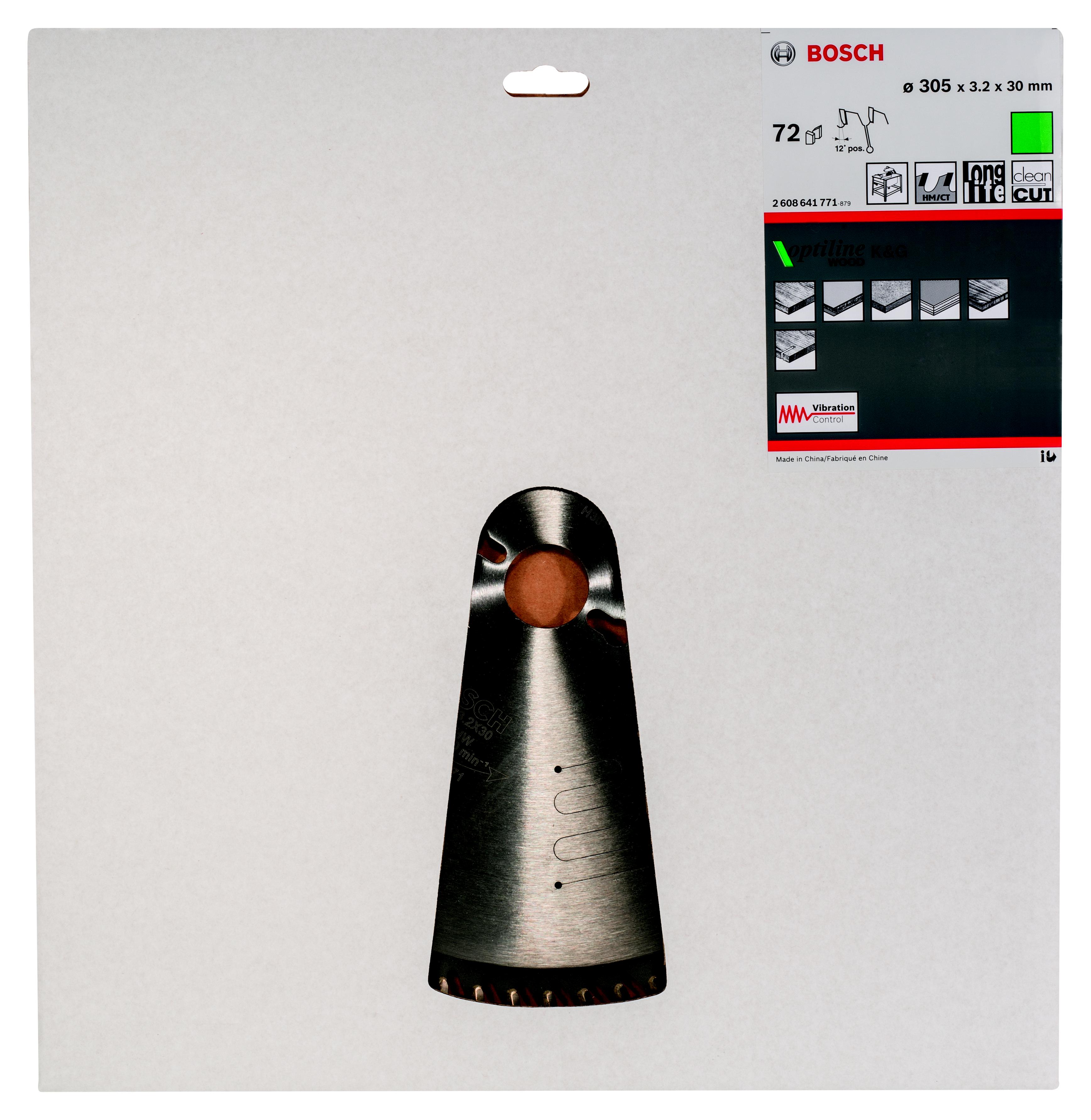 

Диск пильный твердосплавный BOSCH, Ф305х30мм 72зуб. (2608641771)