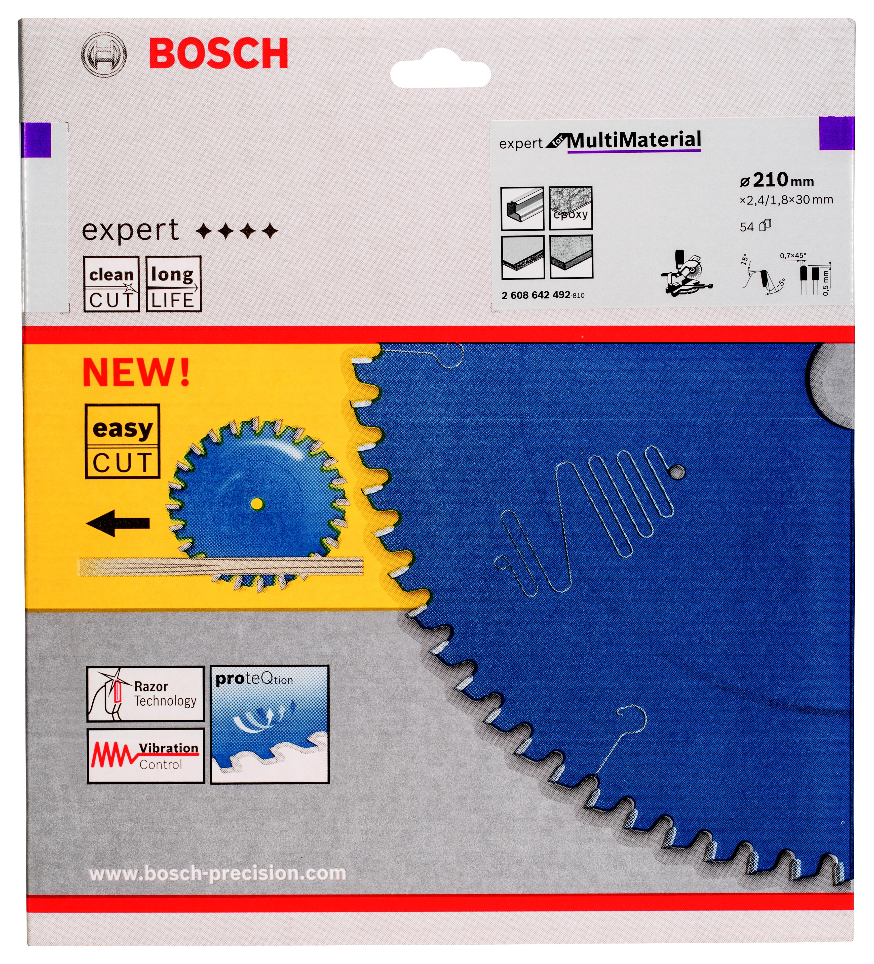 

Диск пильный твердосплавный BOSCH, Ф210х30мм 54зуб. (2608642492)