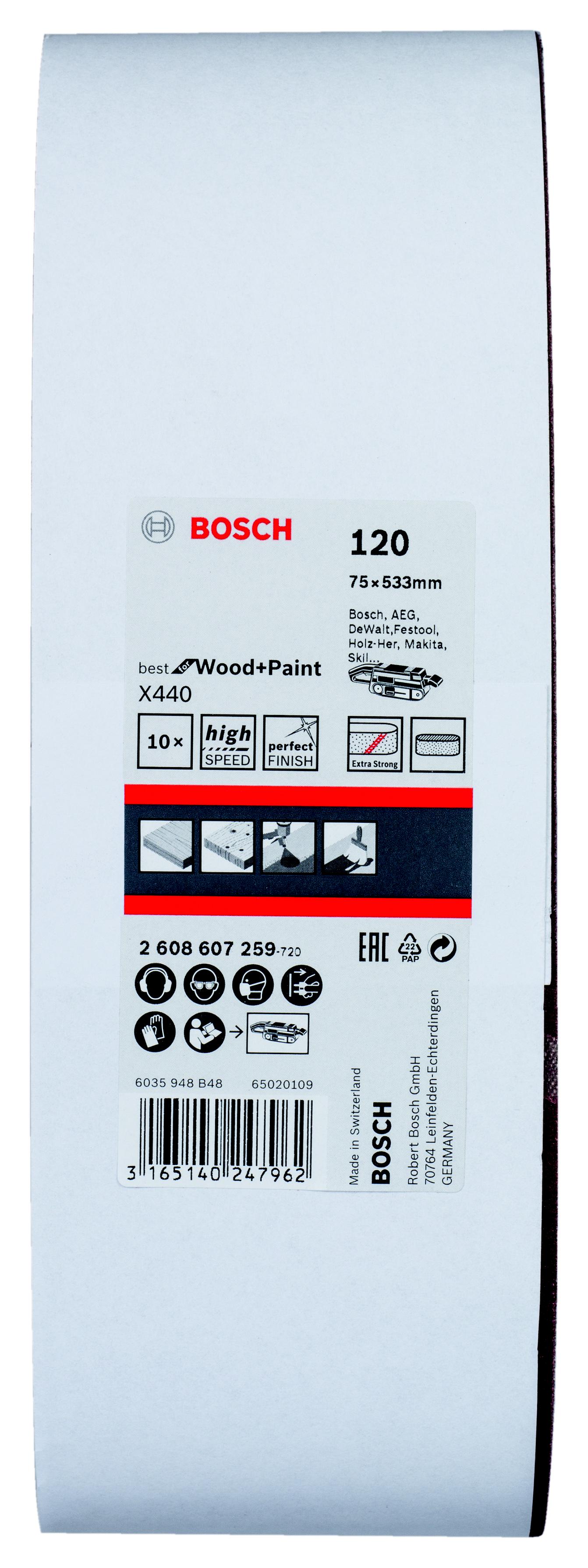 

Лента шлиф. бесконечная BOSCH, 75х533мм P120 (2608607259)