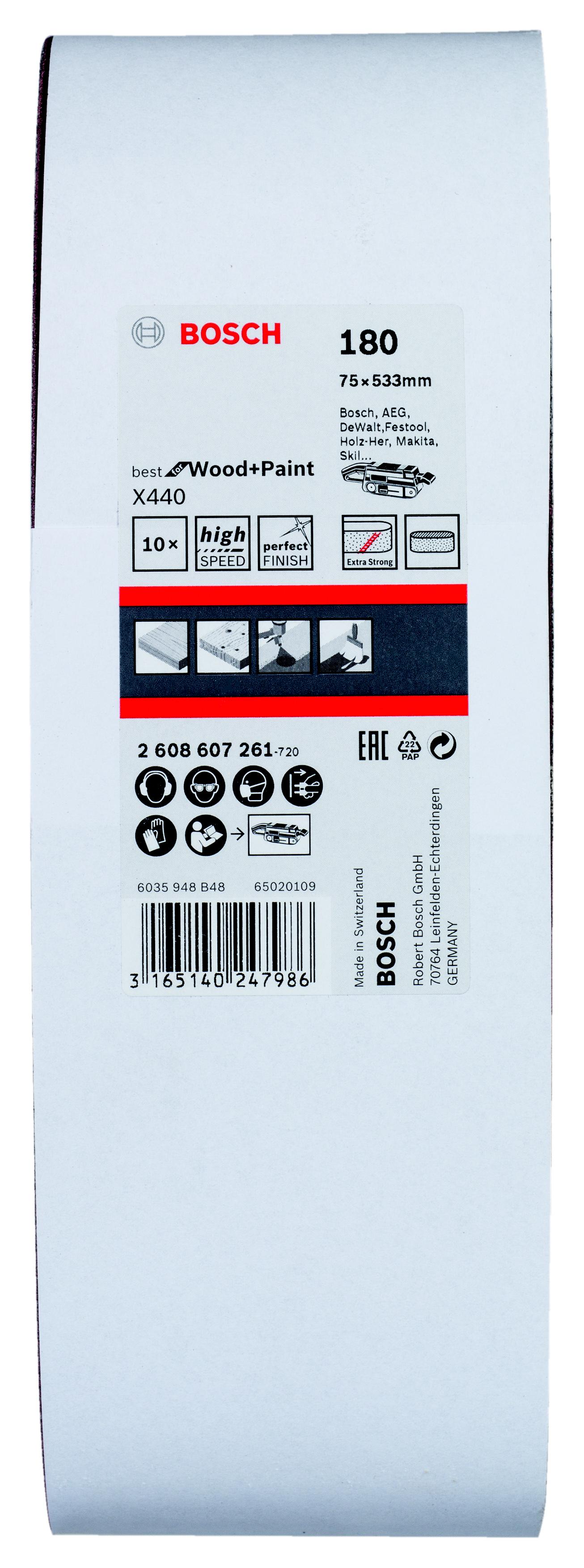 

Лента шлиф. бесконечная BOSCH, 75х533мм P180 (2608607261)