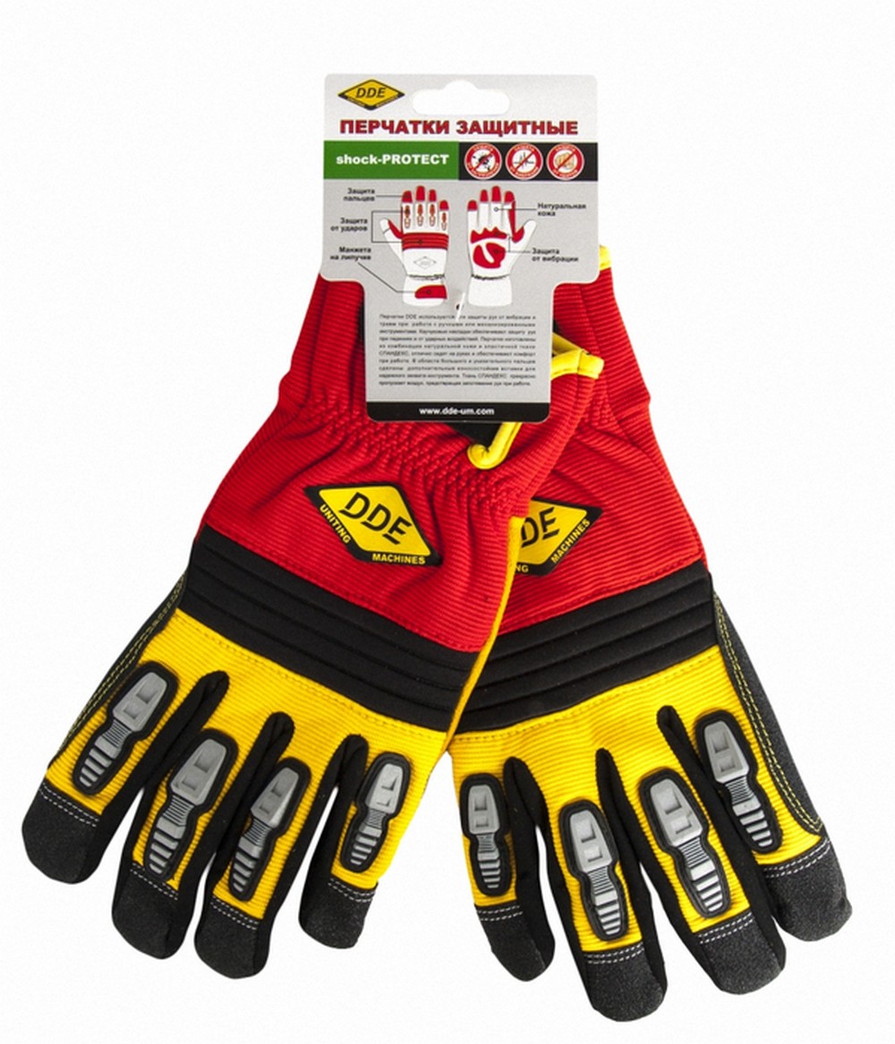 

Перчатки садовые DDE, Красный, shock-PROTECT-M