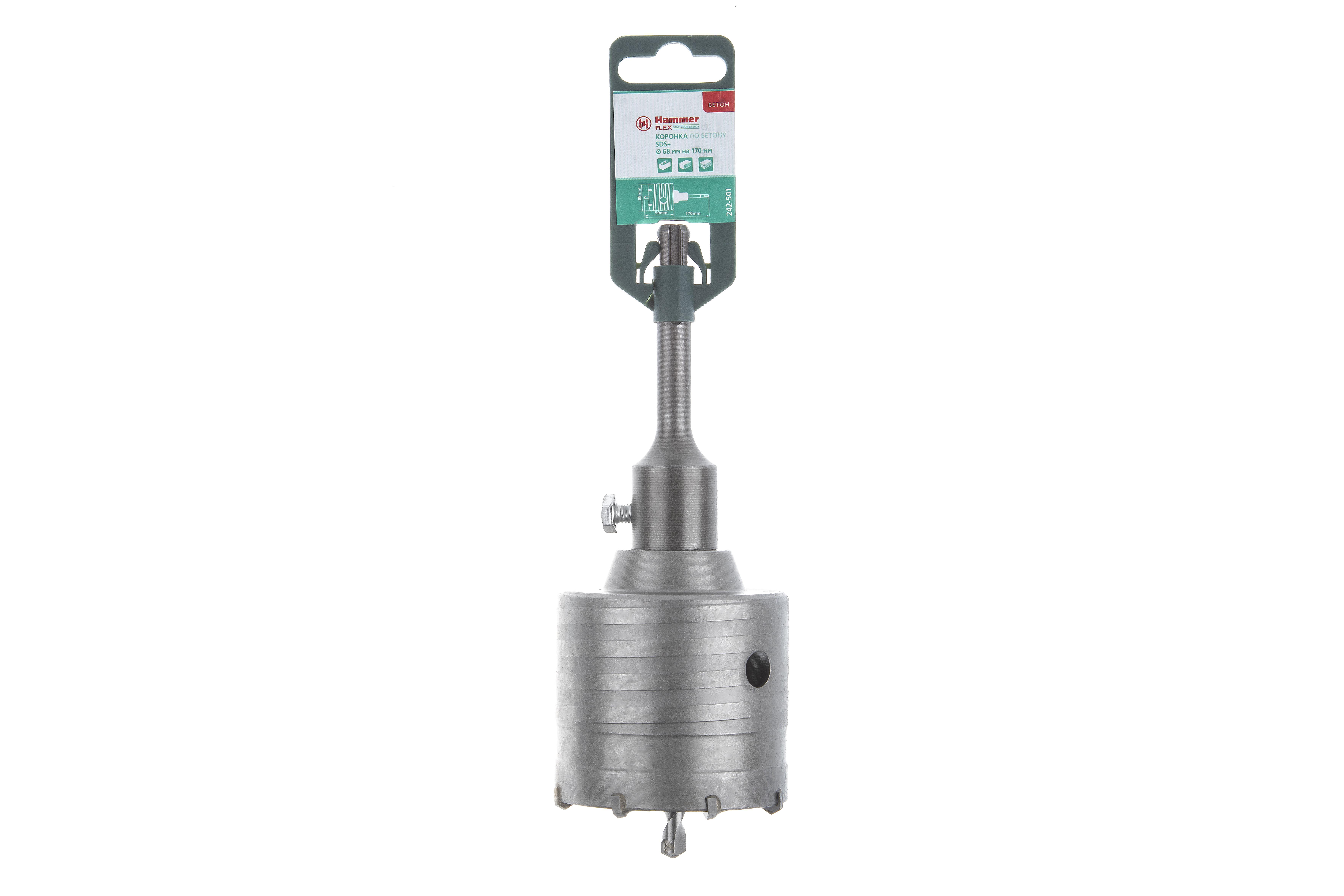 

Коронка твердосплавная HAMMER, DC HD 68mm ТВС + переходник SDS Plus