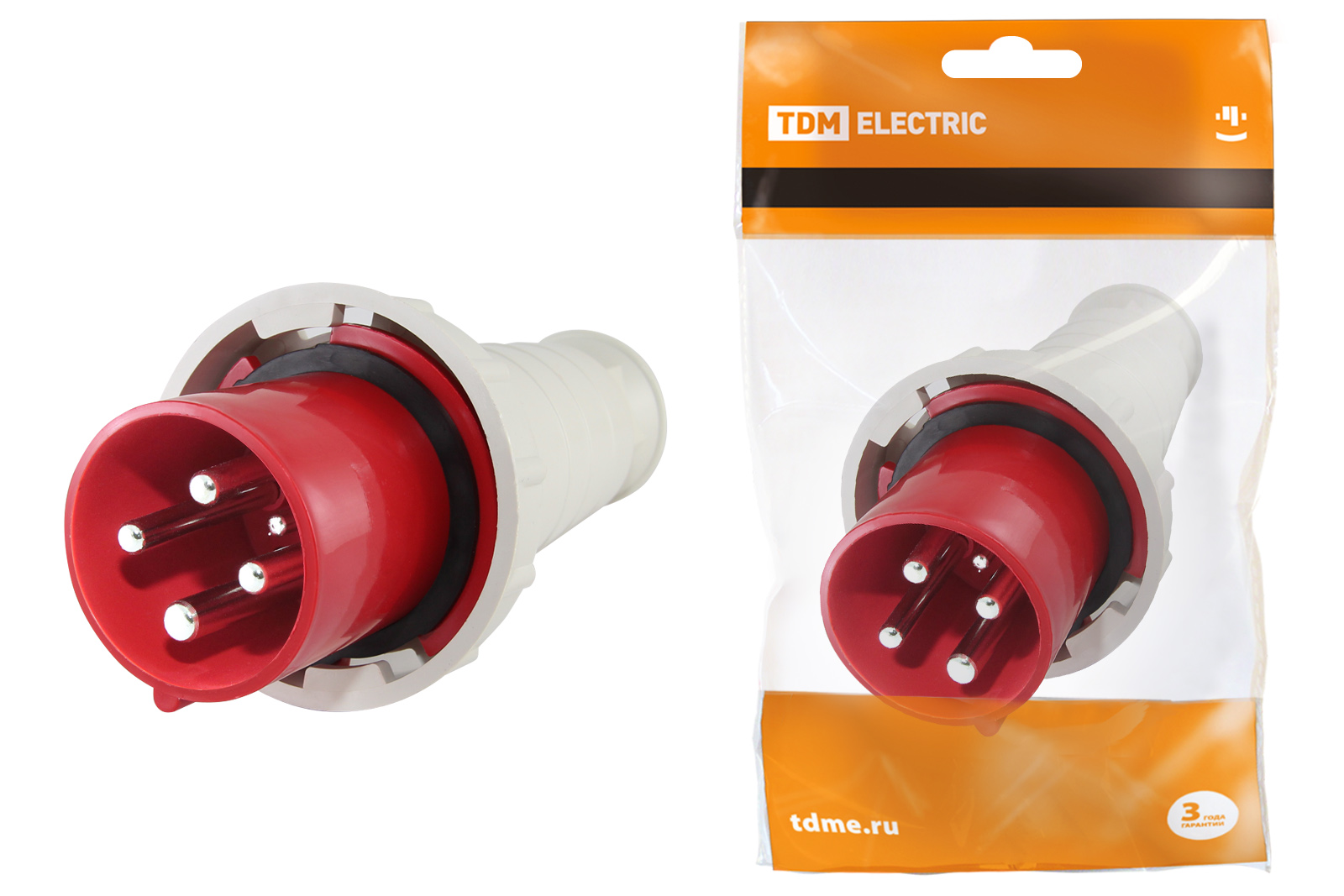 

Вилка кабельная TDM, Красный, 3Р+РЕ 63А 380В IP54 SQ0601-0007