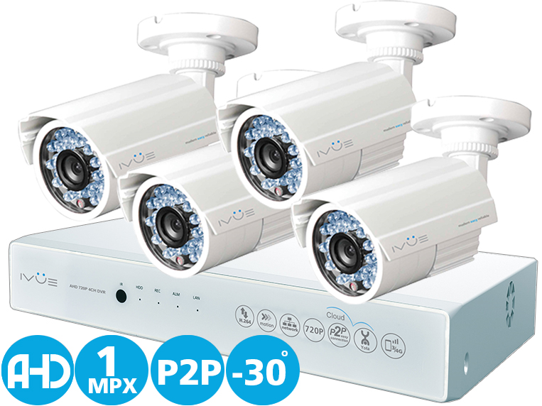 

Комплект видеонаблюдения IVUE, D5004 AHC-B4