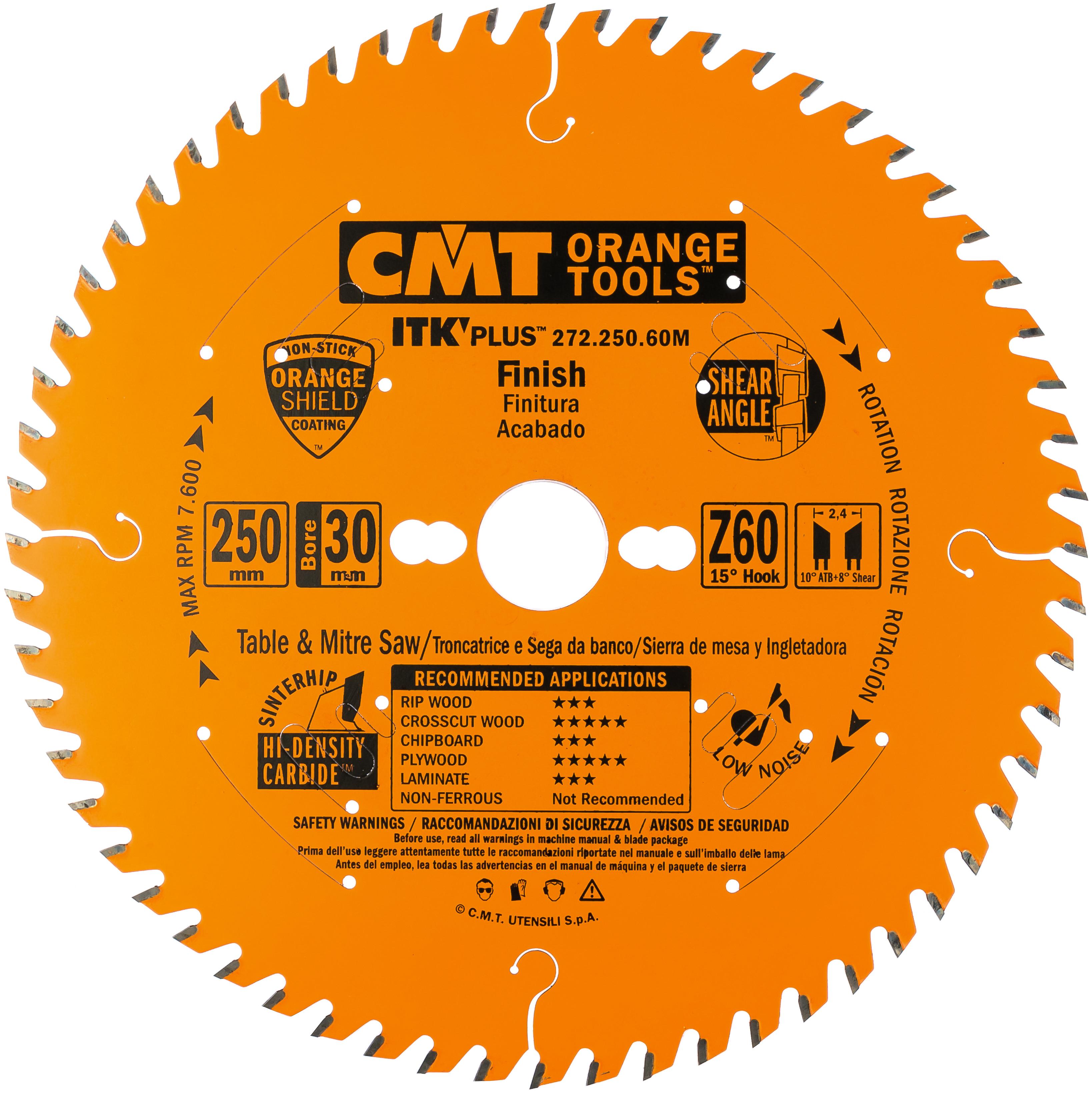 

Диск пильный твердосплавный CMT, Ф250х30мм 60зуб. (272.250.60M)