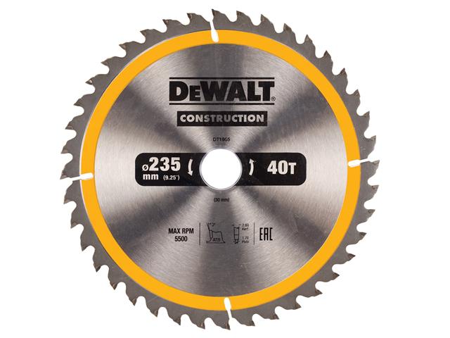 

Диск пильный твердосплавный DEWALT, Ф235х30мм 40зуб. (DT1955QZ)