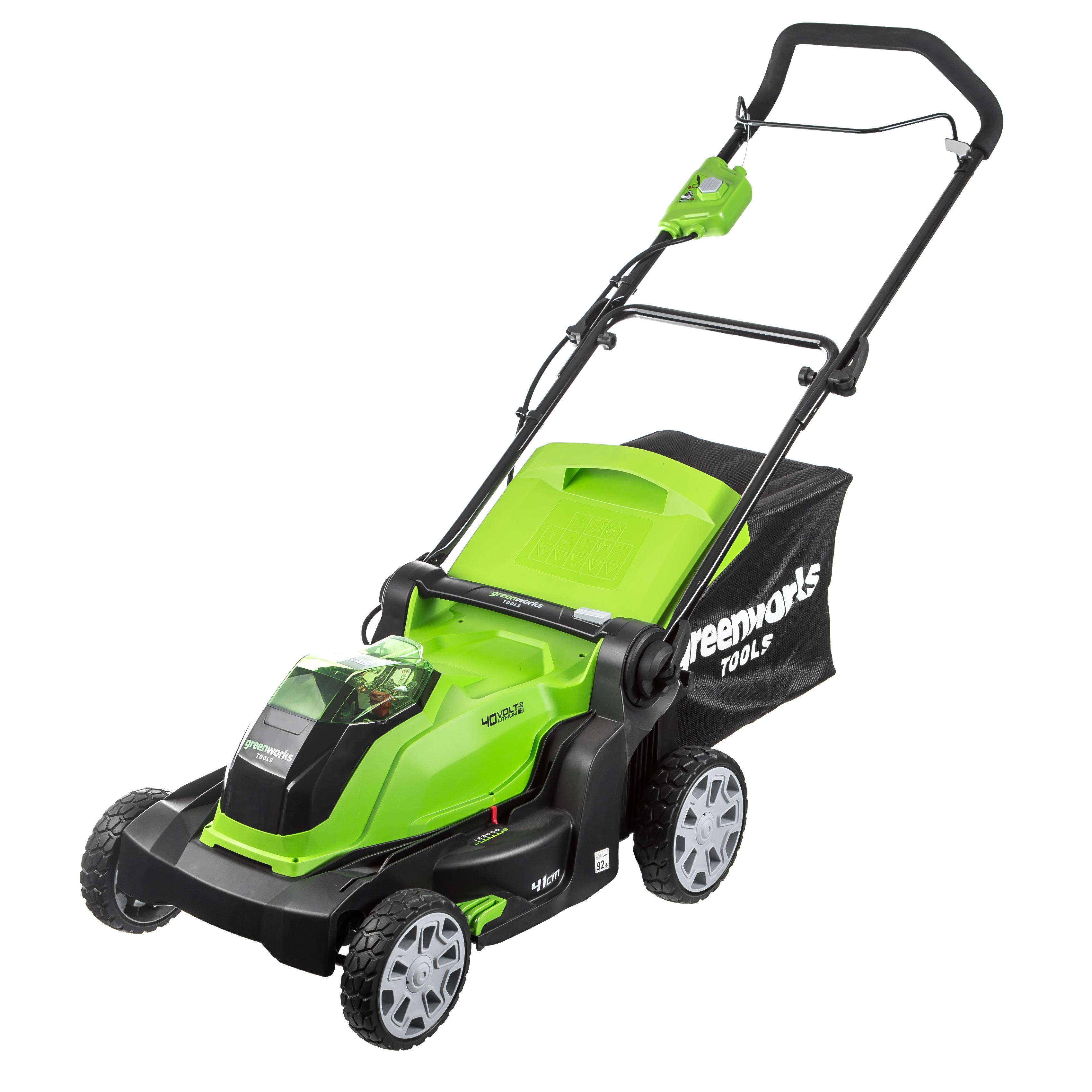 

Аккумуляторная газонокосилка GREENWORKS, G40LM41 (2504707) без акк. и з.у