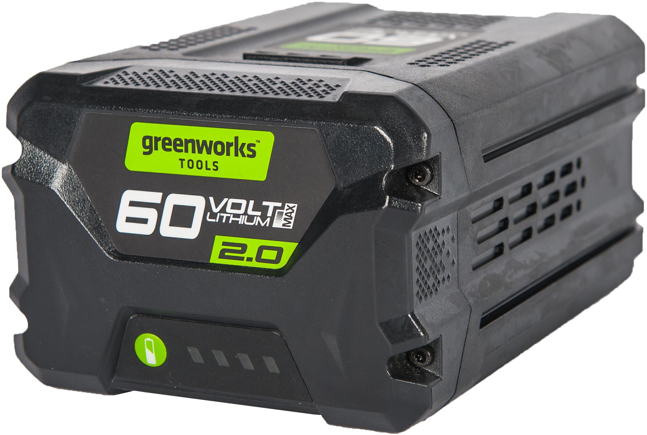 

Аккумулятор GREENWORKS, 60В 2Ач Li-Ion (G60B2 2918307 БЕЗ ЗУ)