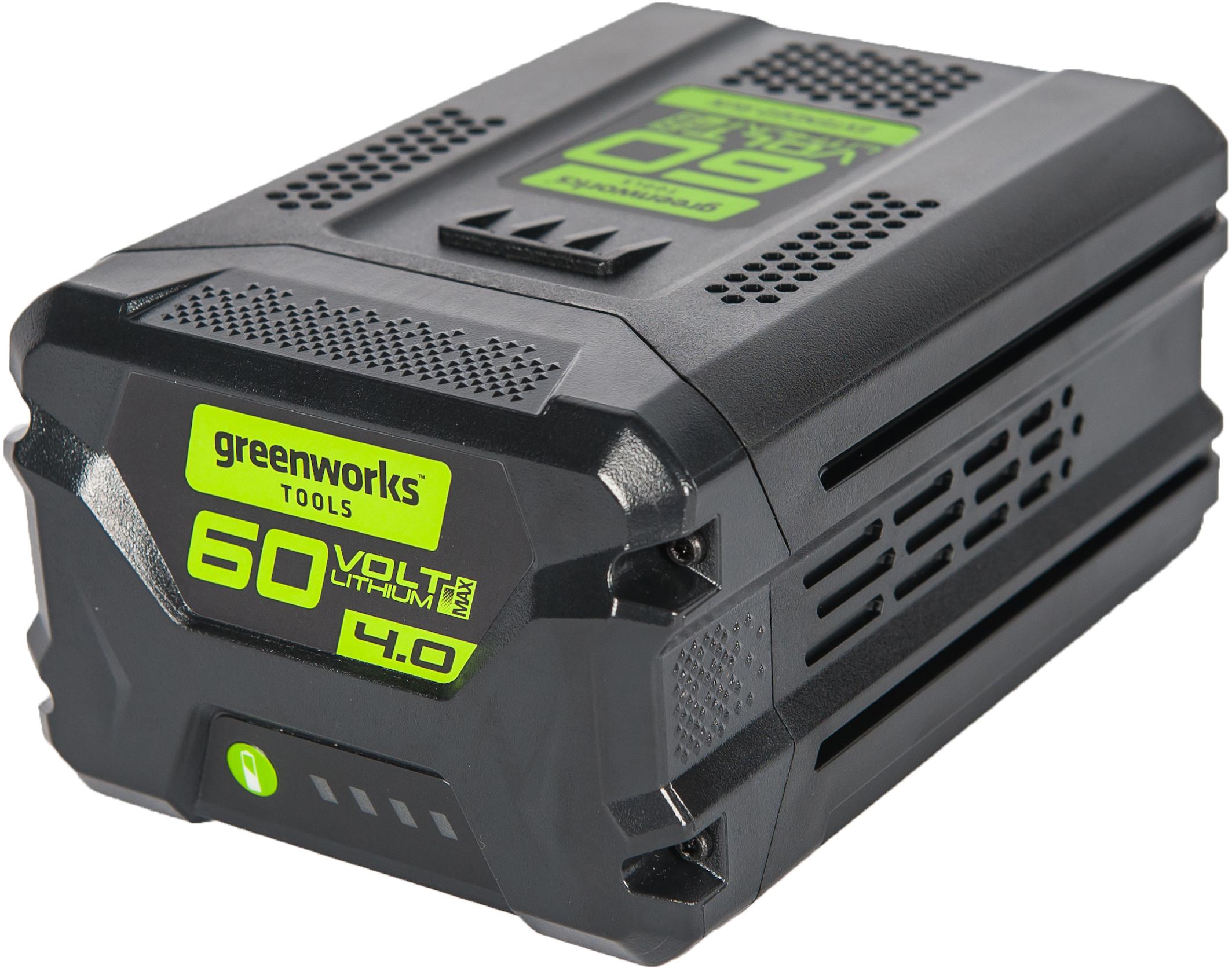 

Аккумулятор GREENWORKS, 60В 4Ач Li-Ion (G60B4 2918407 БЕЗ ЗУ)
