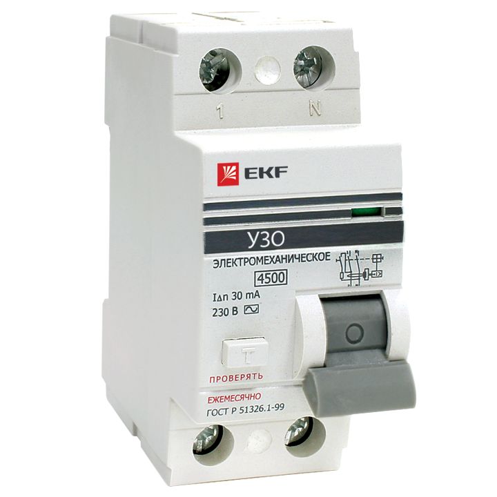 

УЗО EKF, elcb-2-63-30-em-pro