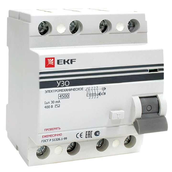 

УЗО EKF, elcb-4-40-30-em-pro