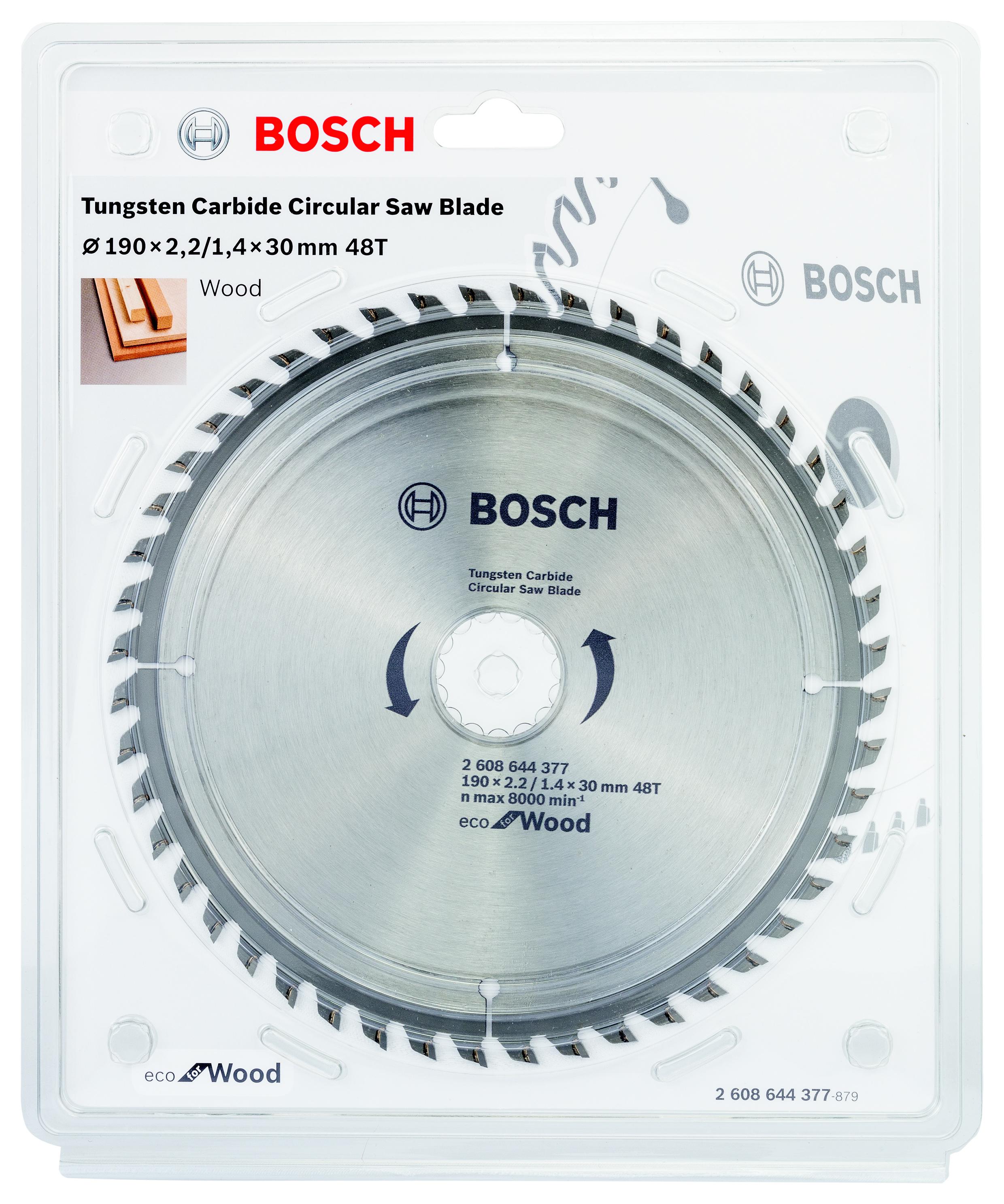 

Диск пильный твердосплавный BOSCH, Ф190х30мм 48зуб. (ECO WO 2608644377)