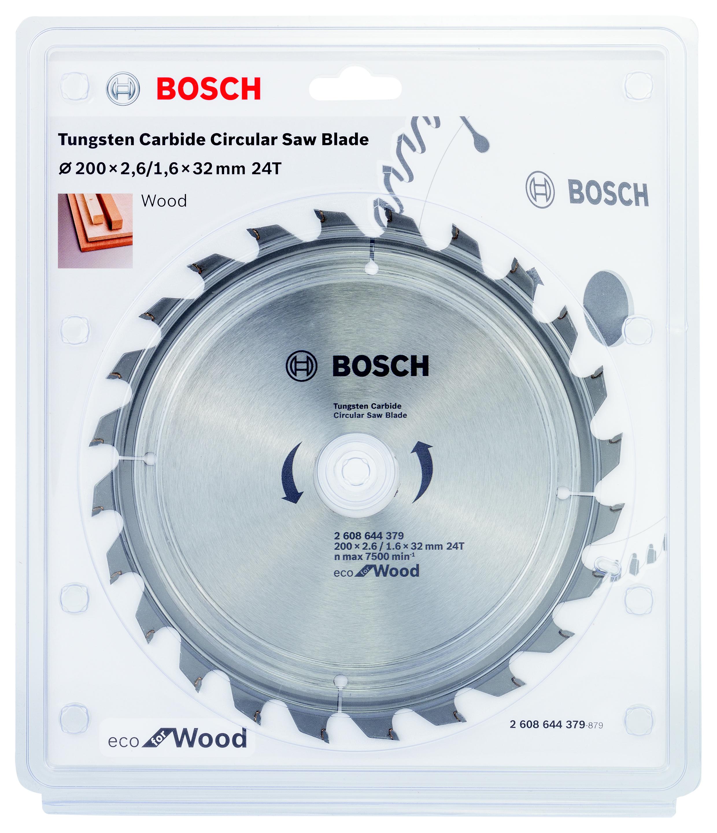 

Диск пильный твердосплавный BOSCH, Ф200х32мм 24зуб. (ECO WO 2.608.644.379)