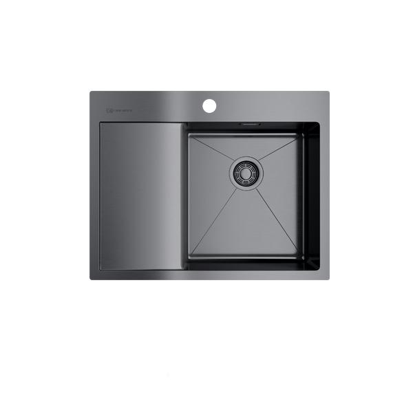 

Мойка кухонная OMOIKIRI, Вороненая сталь, AKISAME 65-GM-R 4973098