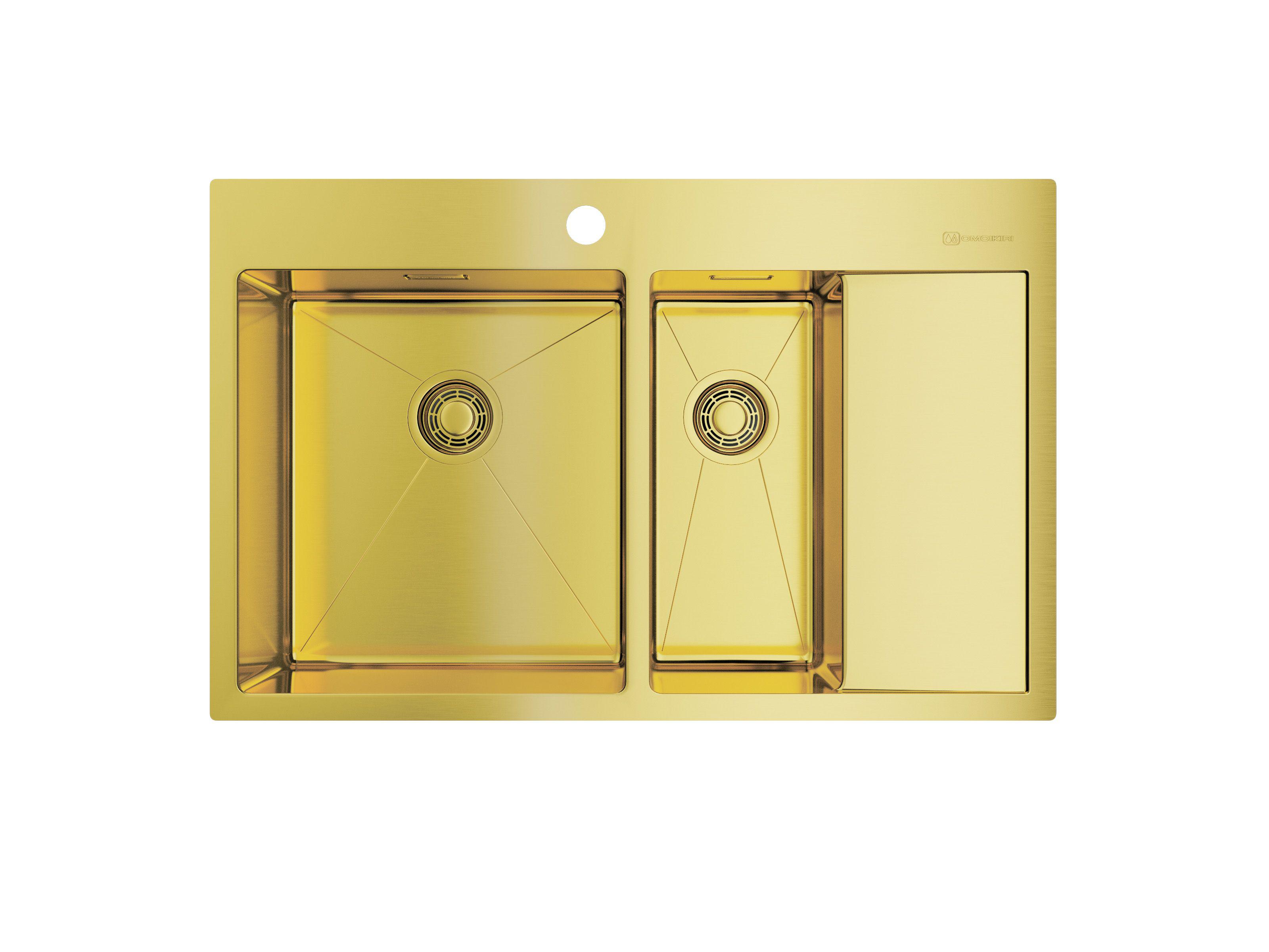 

Мойка кухонная OMOIKIRI, Золото, Akisame 78-2-LG-L 4973087