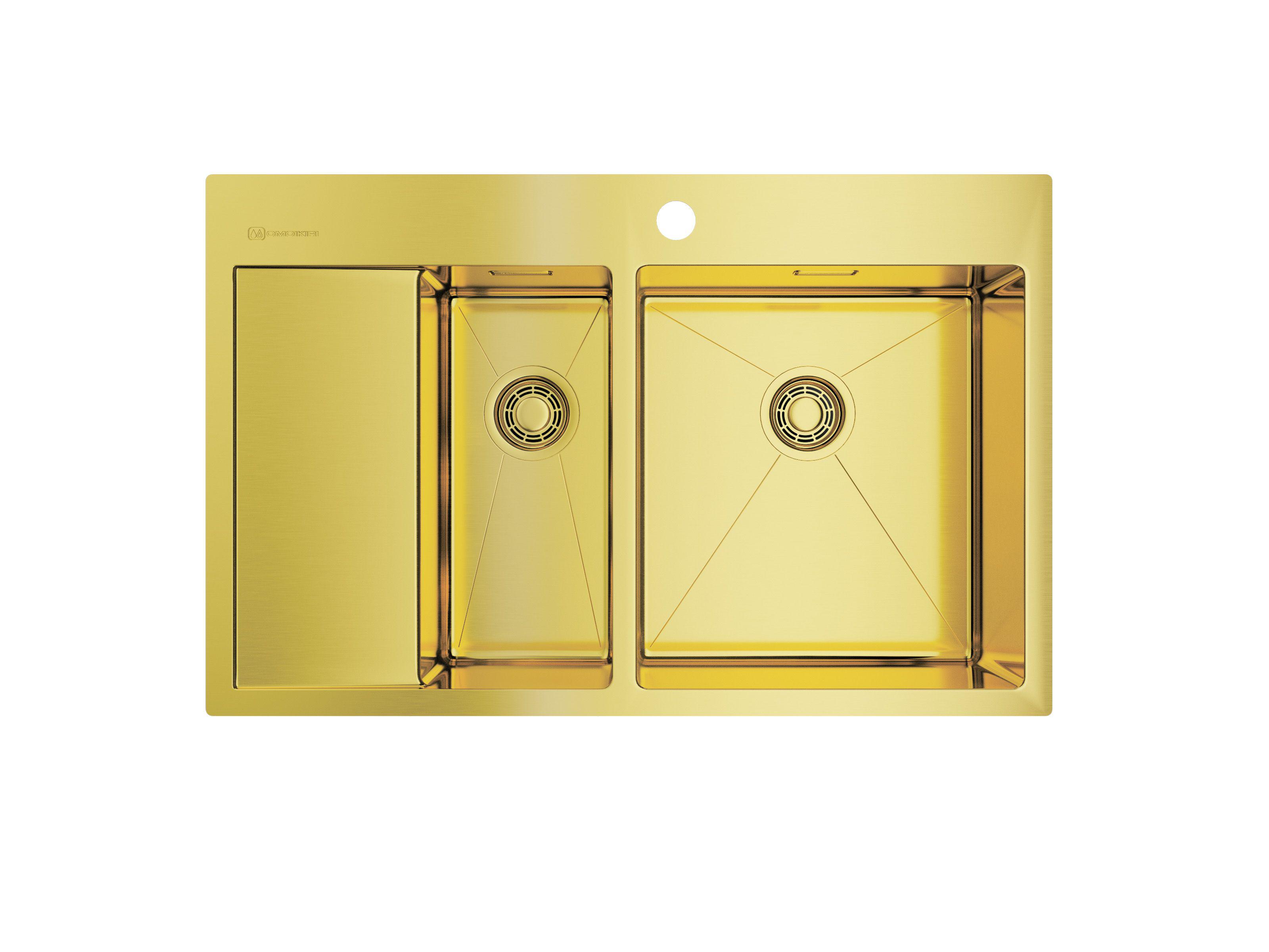 

Мойка кухонная OMOIKIRI, Золото, Akisame 78-2-LG-R 4973088