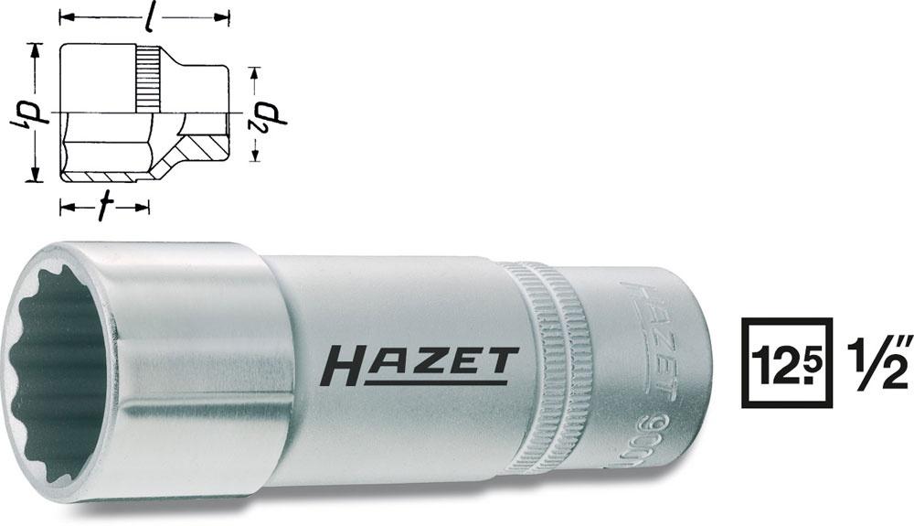 

Головка глубокая HAZET, размер 18мм, S 1/2'' (900TZ-18)