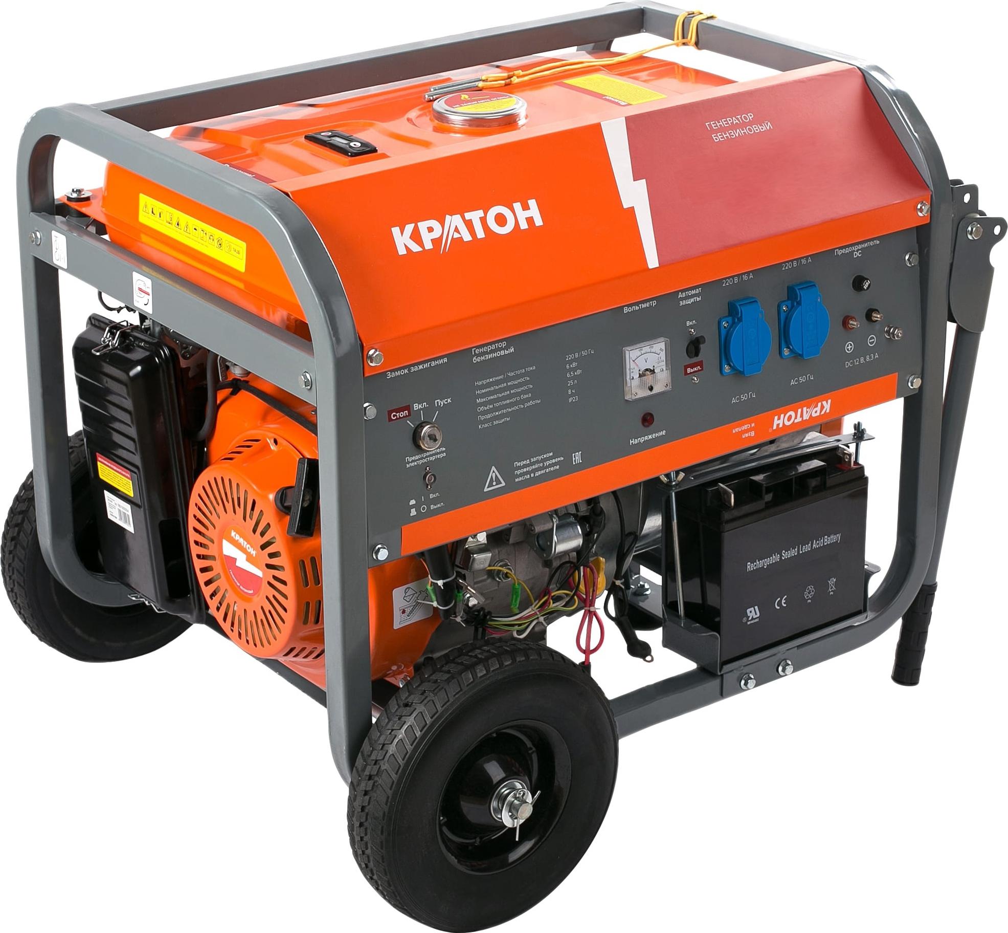 

Бензиновый генератор КРАТОН, GG-6500EM