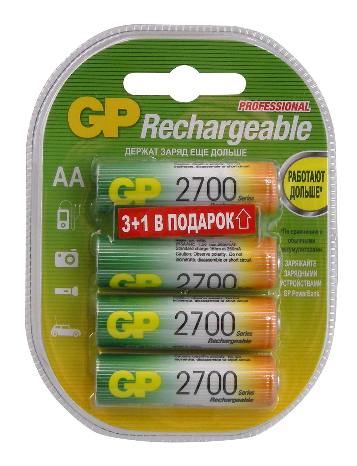 

Аккумулятор GP, 270AAHC3/1-CR4 Тип: AA (LR6) (Кол-во в уп. 4шт.)