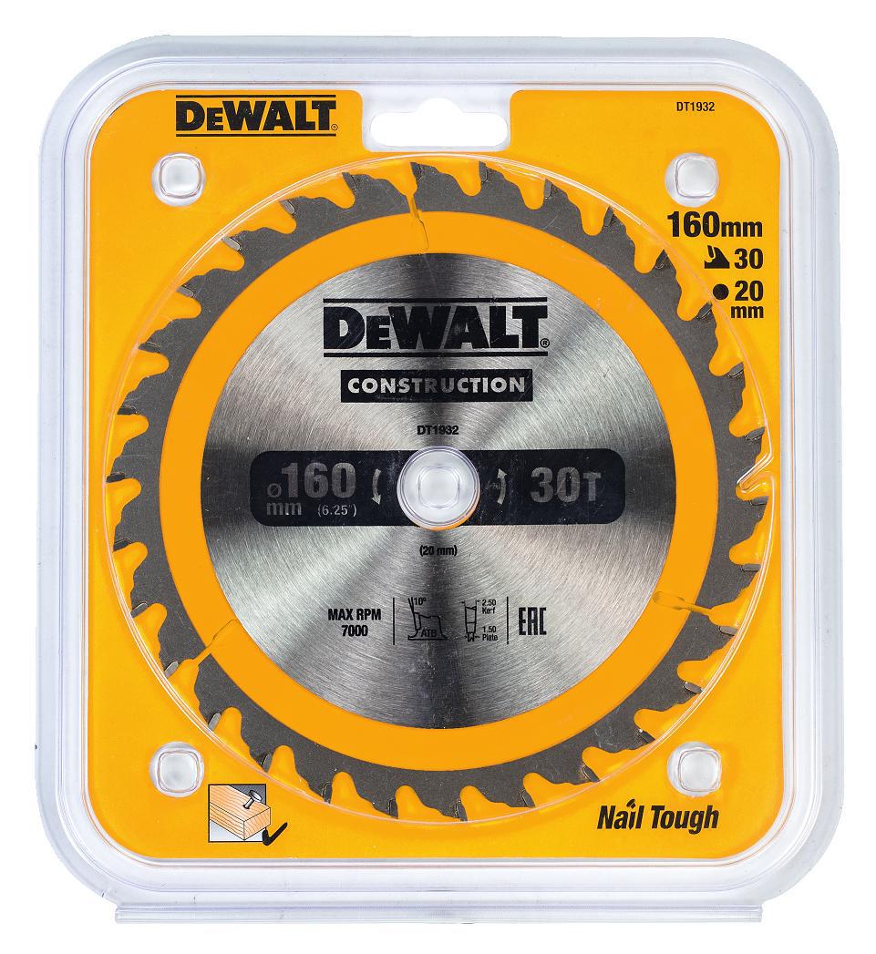 

Диск пильный твердосплавный DEWALT, Ф160х20мм 30зуб. (DT1932-QZ)