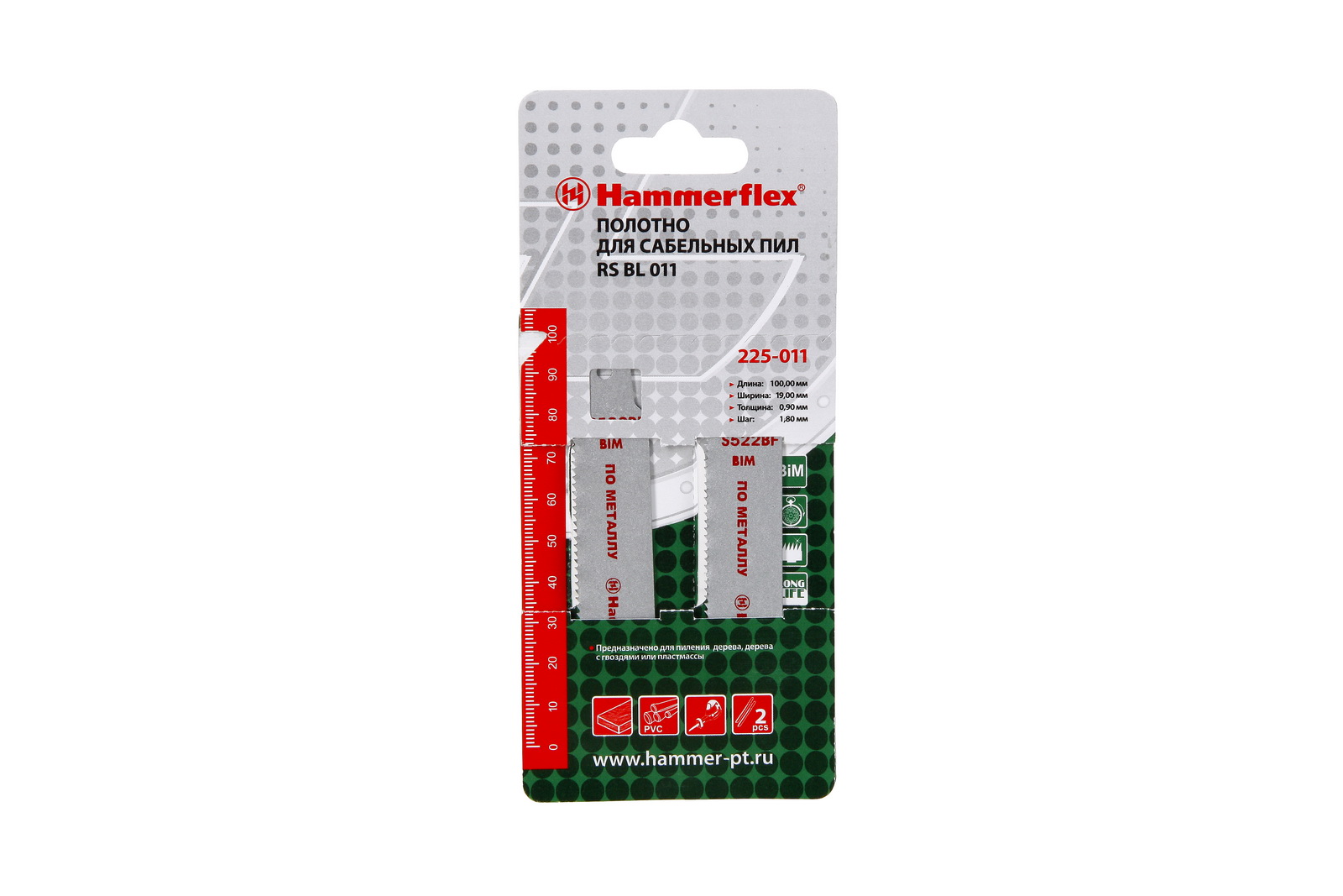 

Полотно для сабельной пилы HAMMER, 100мм, TPI 14, BIM, 2шт/уп (Flex 225-011)