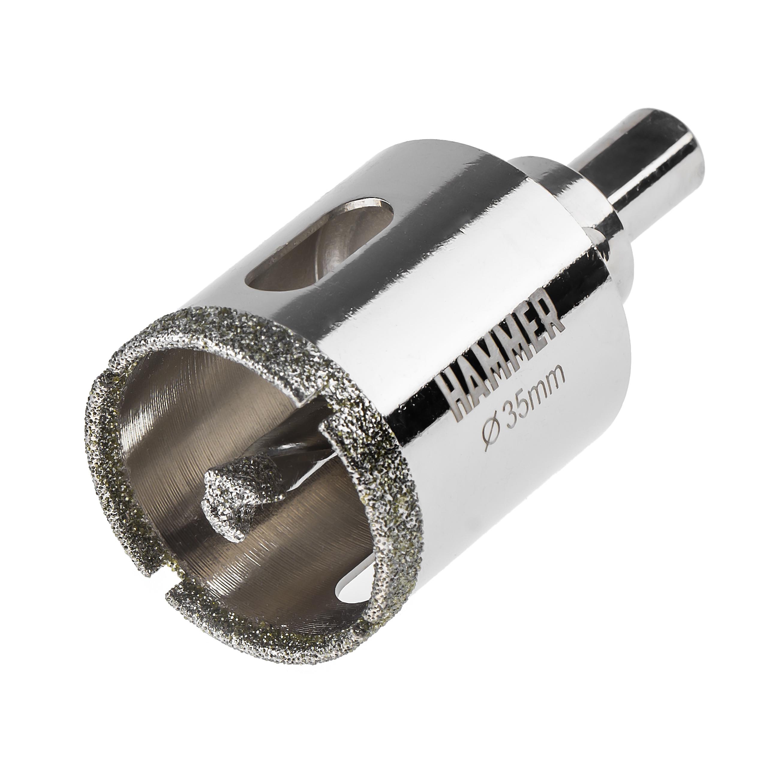 

Коронка алмазная HAMMER, Ф35мм HEX (DHS 35.0*65/5)