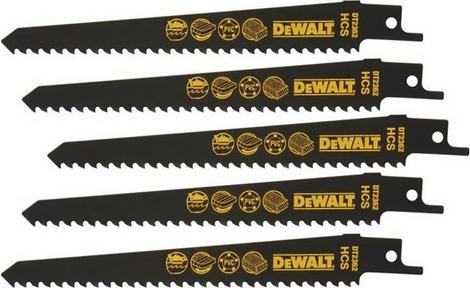 

Полотно для сабельной пилы DEWALT, 152мм, TPI 6, HCS, 5шт/уп (DT2362-QZ)