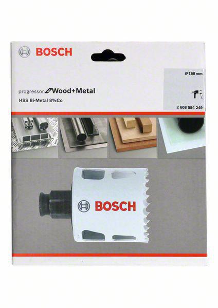 

Коронка биметаллическая BOSCH, Ф168х44мм power change Progressor (2608594249)