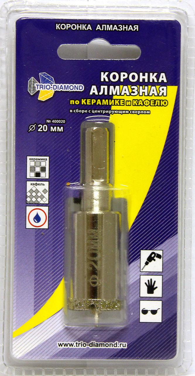 

Коронка алмазная TRIO DIAMOND, Ф20х30мм цилиндрический (400020)