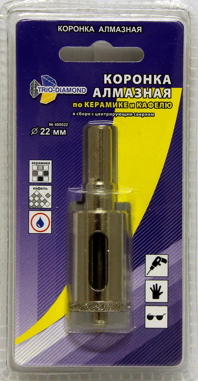 

Коронка алмазная TRIO DIAMOND, Ф22х30мм цилиндрический (400022)