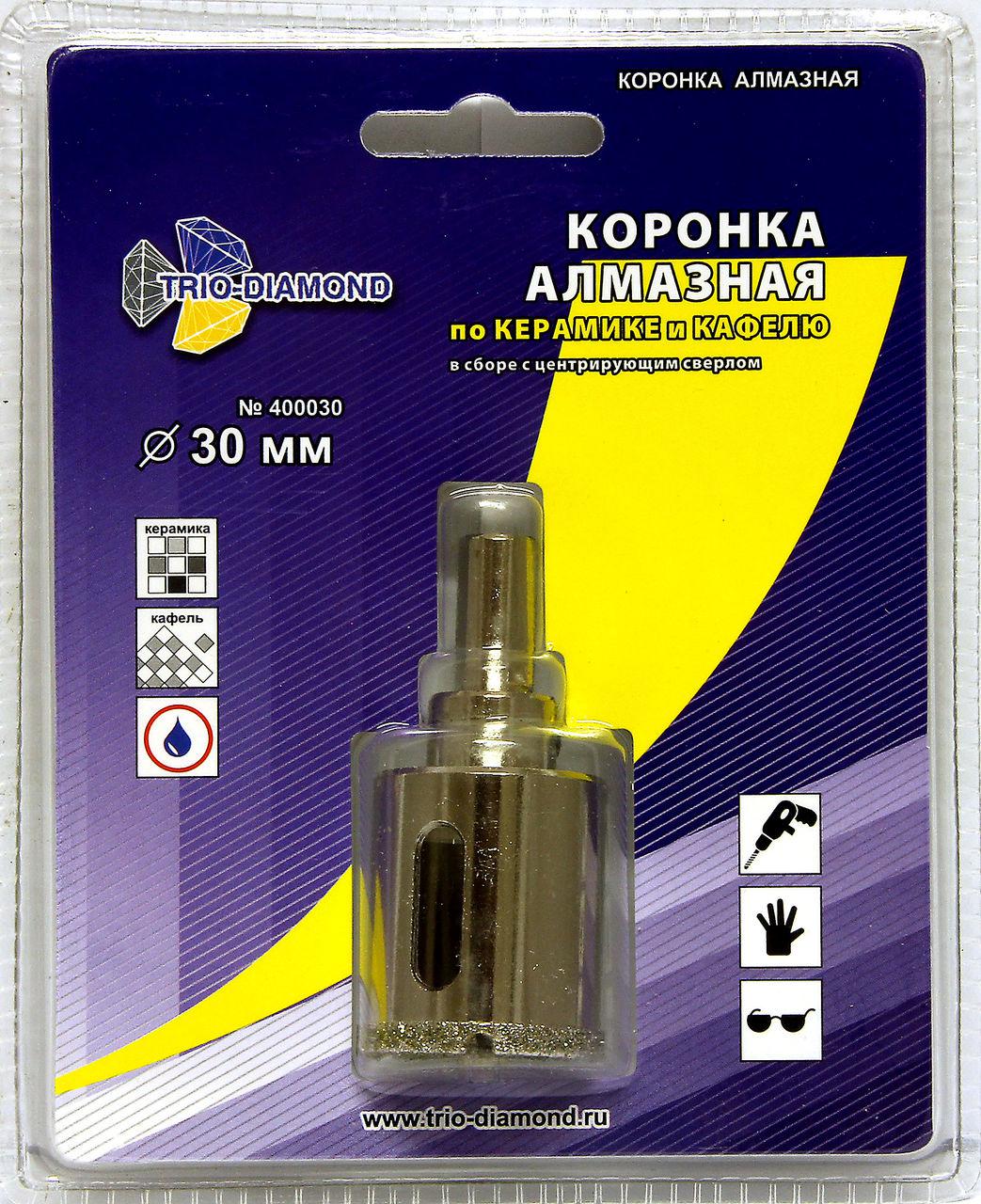 

Коронка алмазная TRIO DIAMOND, Ф30х30мм цилиндрический (400030)