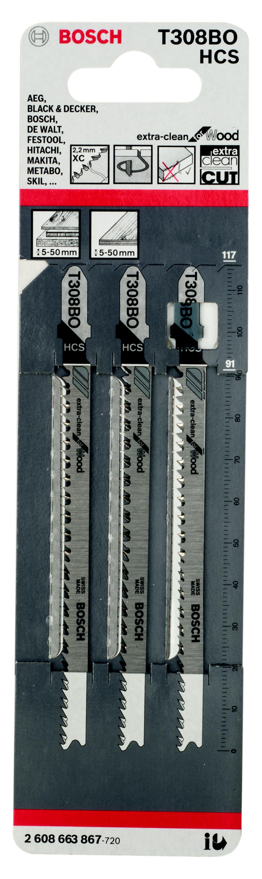 

Пилки для лобзика BOSCH, T308BO (2608663867)