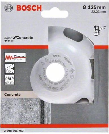 

Чашка шлифовальная BOSCH, Ф125х22мм по бетону/бетонной основе (Expert for Concrete 2608601763)