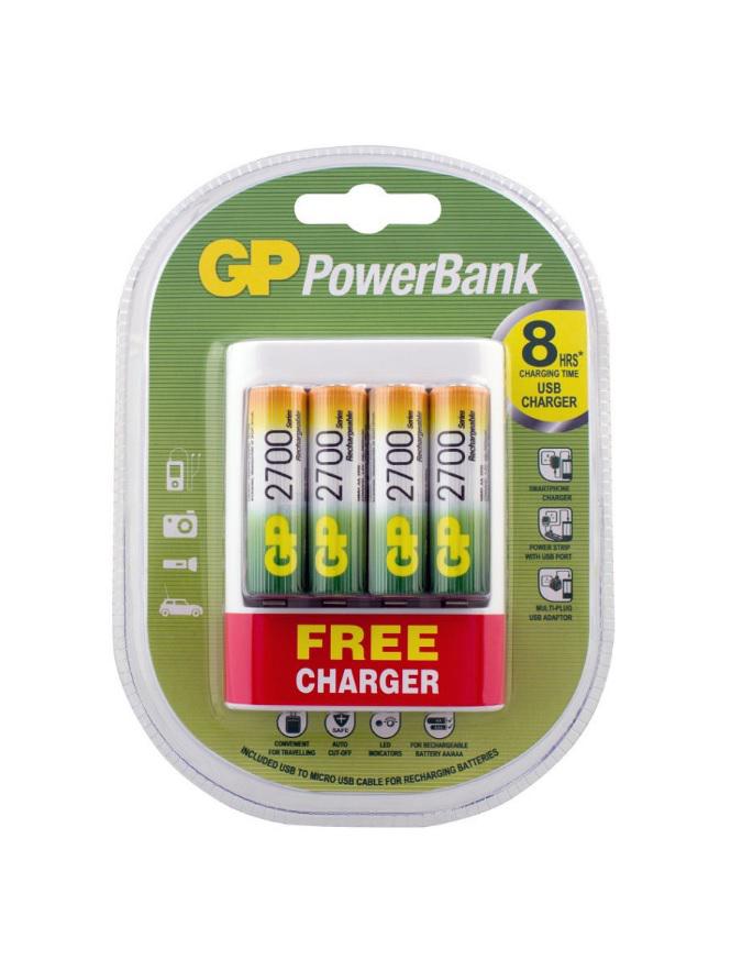 

Набор аккумулятор+ЗУ+USB адаптер GP, GP270AAHC/CPBA-2CR4